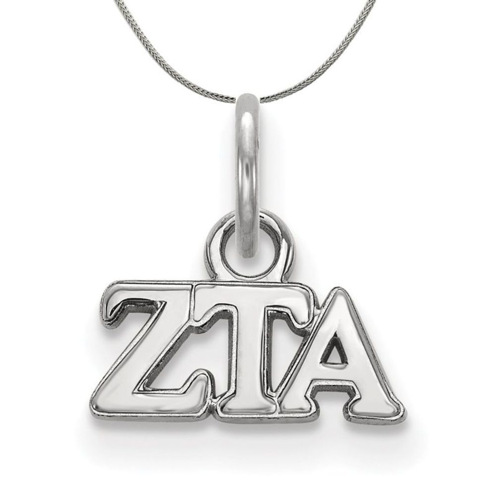 Sterling Silver Zeta Tau Alpha XS (Tiny) Greek Necklace - 20 Inch